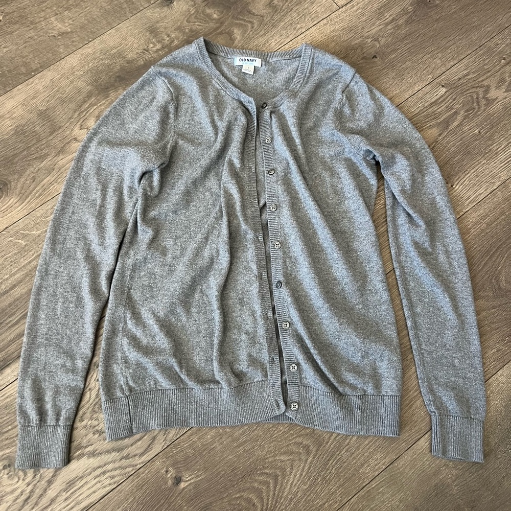 Old Navy Heather Gray Knit Cardigan